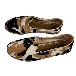 Sabah Haircalf Leather‎ Camouflage Slip On Flats Women's EU 39 M